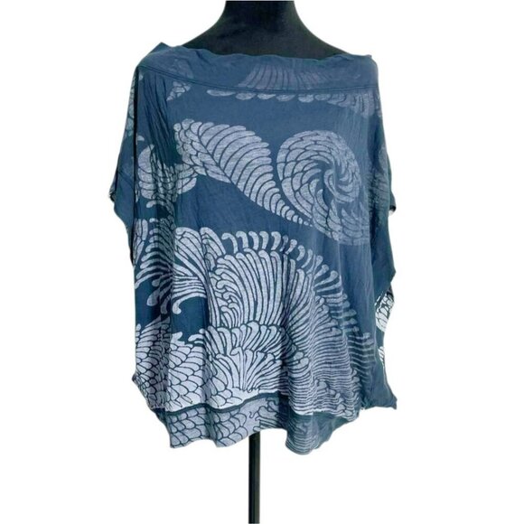 MONROW Size Small  Top Blouse Boho Abstract Art to Wear 100% Cotton - Picture 1 of 8